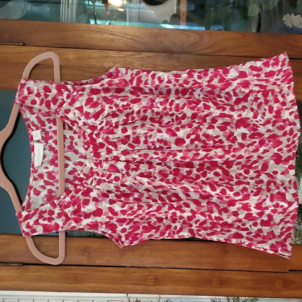 Chico cami/tank/blouse size 0 pink gray/taupe white